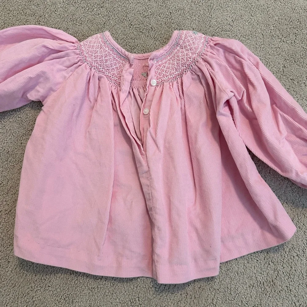 Pink Smocked Long-Sleeve Set